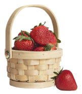 a basket full of juicy strawberries